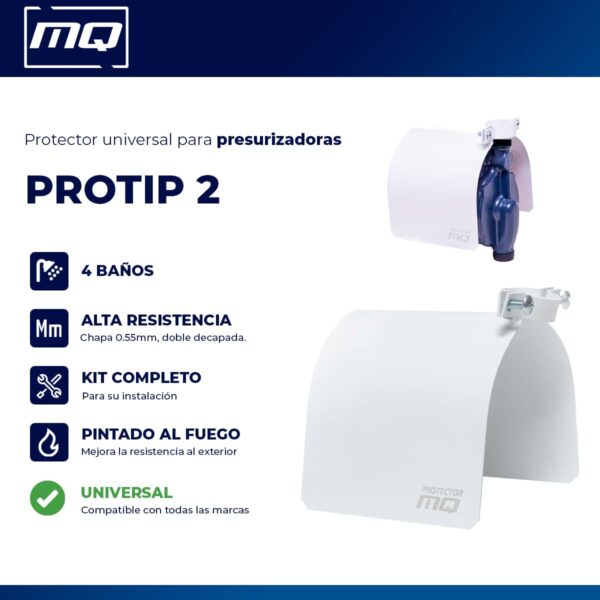 Características Protector para bomba presurizadora Pared 4 Baños