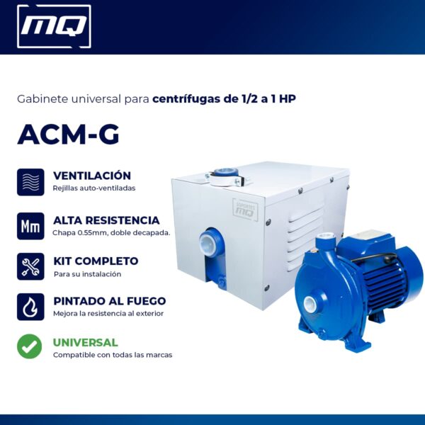 Características Gabinete para bombas centrífugas de 1⁄2 a 1 HP