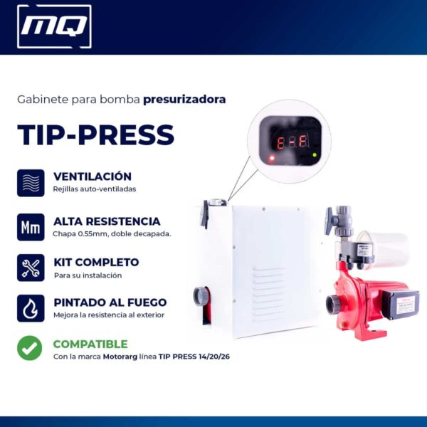 Gabinete para bombas de la Línea MOTORARG Tip-Pres 14/20/26